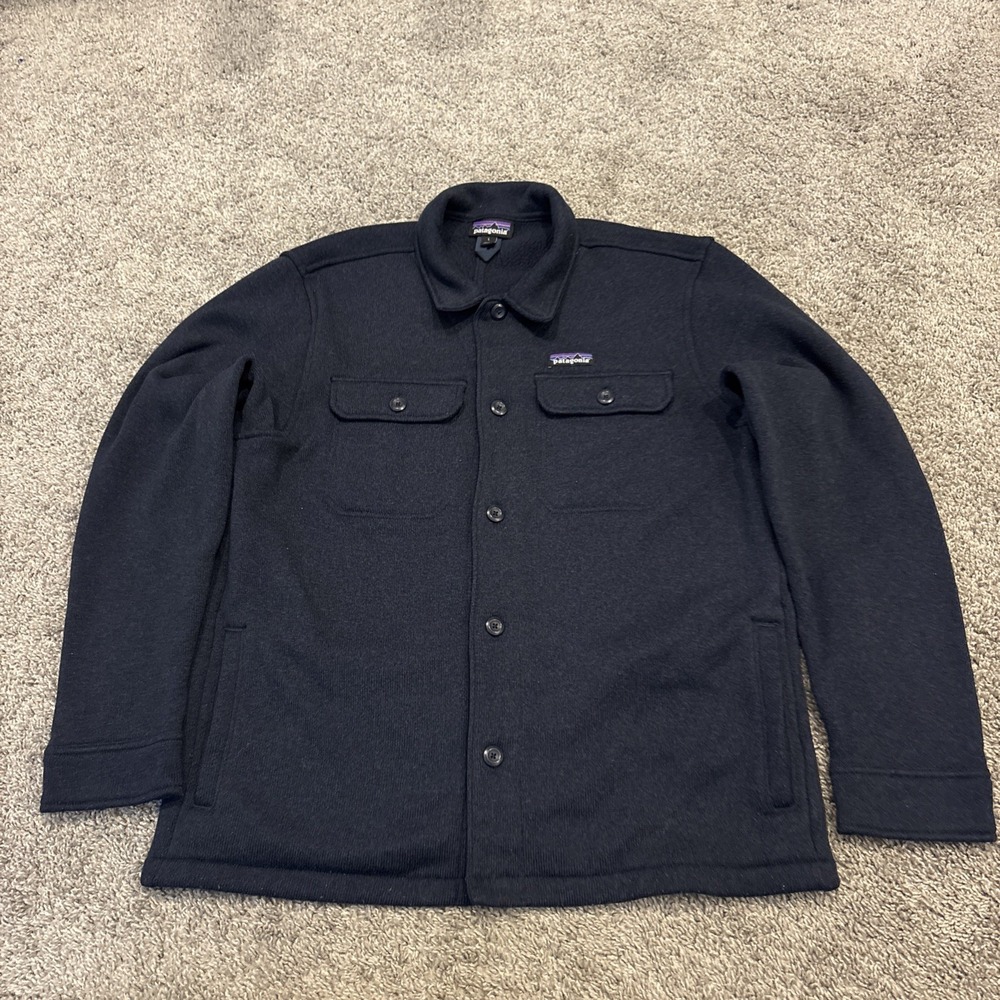 Patagonia Men's Better Sweater Shirt Jacket Navy Blue Fleece Size Large L Button